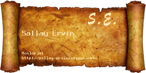 Sallay Ervin névjegykártya